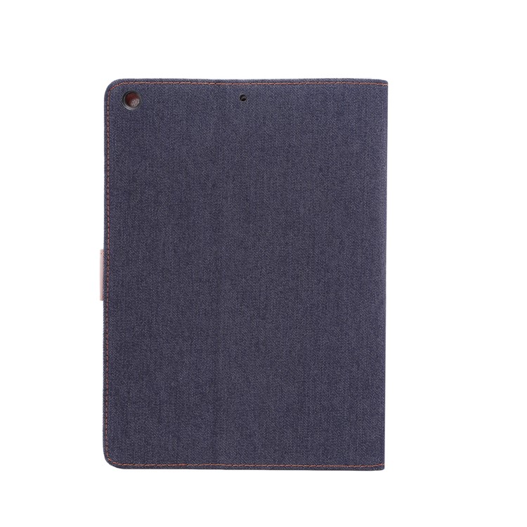 Jeans Tuch Leder + Brieftasche Ständer Tablette Fall PC Für Ipad 10.2 (2019) - Schwarz-3