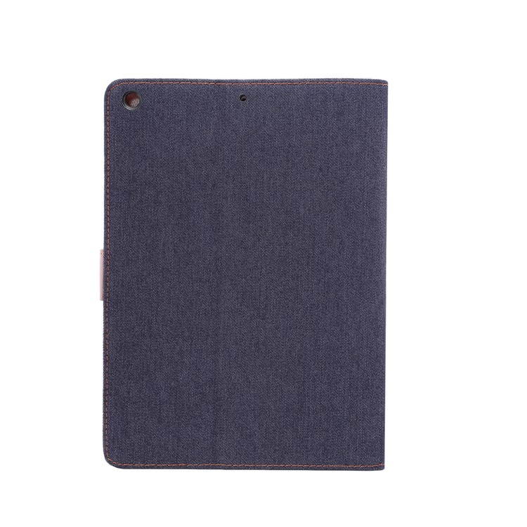 Jeans Stoff Leder + PC Wallet Stand Tablet Hülle Für Ipad 10.2 (2021)/(2020)/(2019) - Schwarz