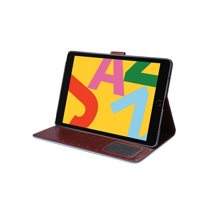 Calça Jeans Pano De Couro + PC Carteira Caso Estande Tablet Para Ipad 10.2 (2019) - Bebê Azul-5