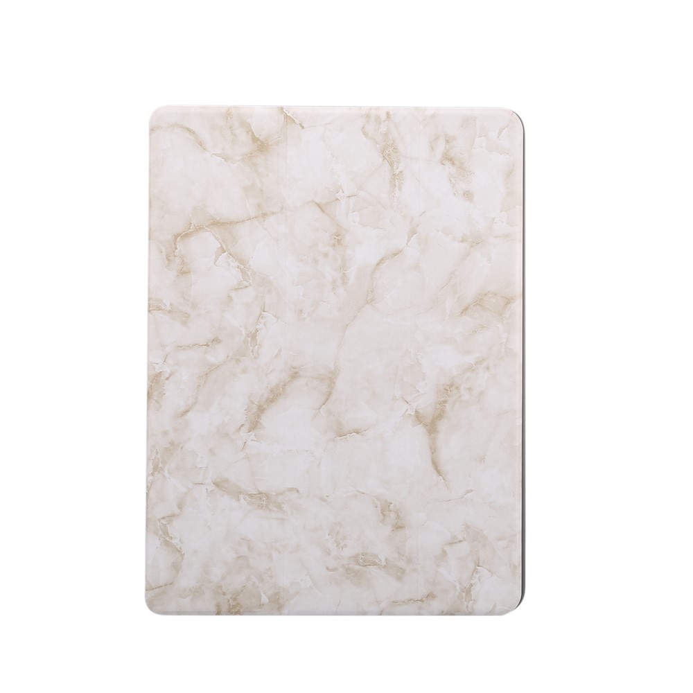 Marble Texture Tri-fold Leather Tablet Cover with Pen Slot for Apple iPad 10.2 (2020) (2019) - Light Grey-1