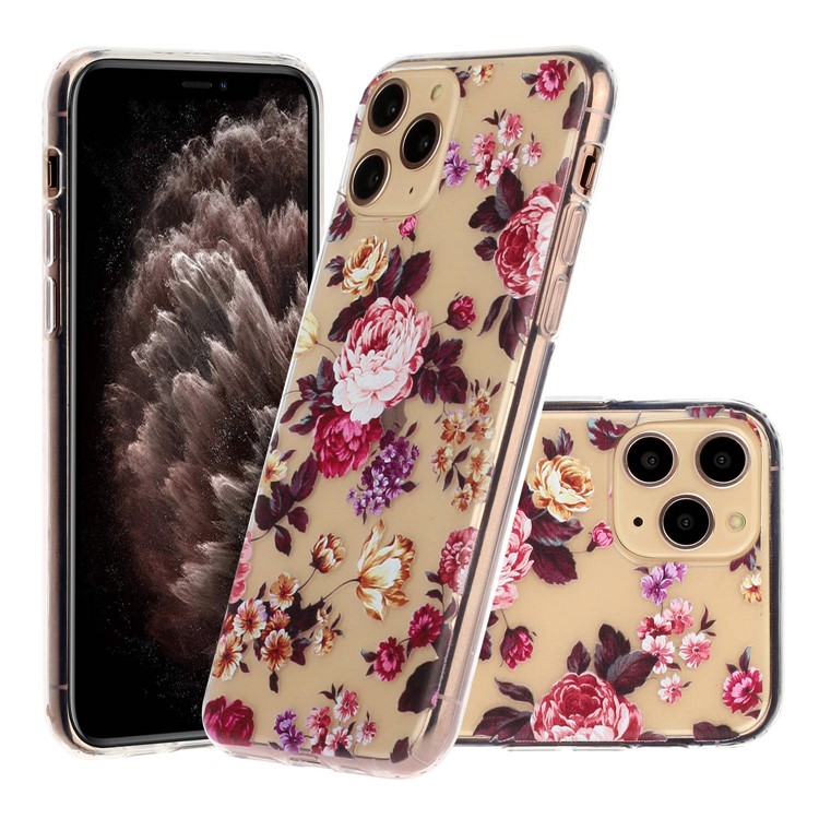 Cas D'impression Modèle De Téléphone TPU Pour IPhone 11 Pro 5,8 Pouces - Fleur Colorisée-1