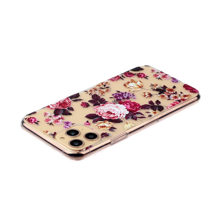 Cas D'impression Modèle De Téléphone TPU Pour IPhone 11 Pro 5,8 Pouces - Fleur Colorisée-4