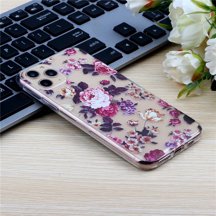 Cas D'impression Modèle De Téléphone TPU Pour IPhone 11 Pro 5,8 Pouces - Fleur Colorisée-7