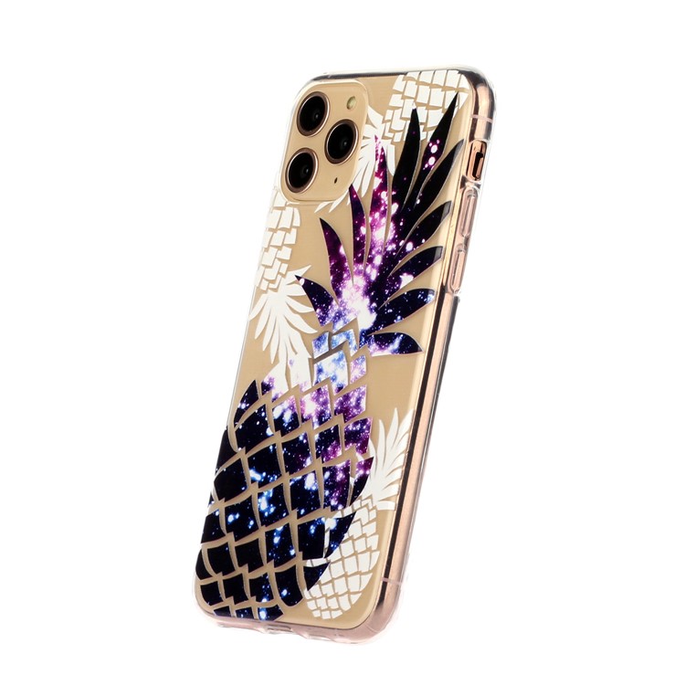 Unique Embossed 3D Diamond Texture TPU Mobile Cover for iPhone 11 Pro 5.8 inch - Purple Pineapple-5