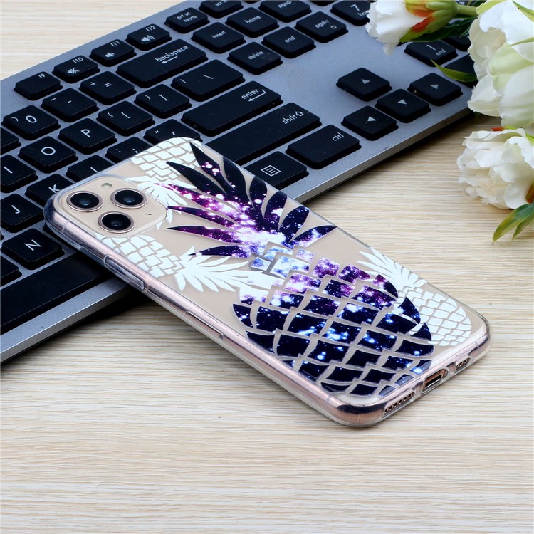 Unique Embossed Stylish TPU Mobile Cover for iPhone 11 Pro 5.8 inch - Purple Pineapple-7