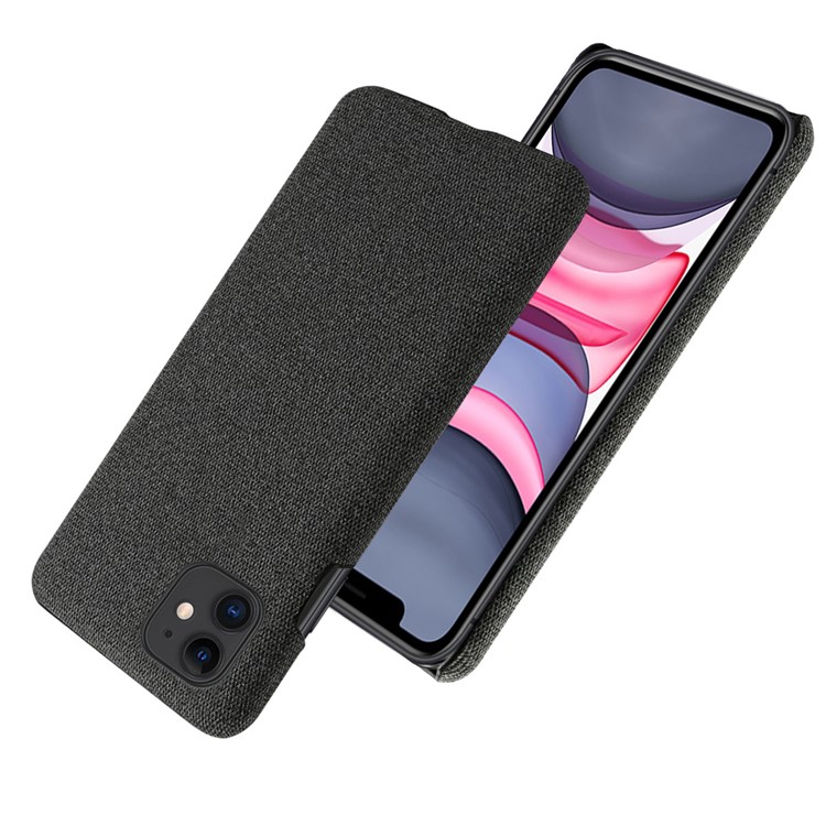 PC Caixa Do Telefone Móvel Pano + Cobertura Para Iphone 11 6,1 Polegadas - Preto-2