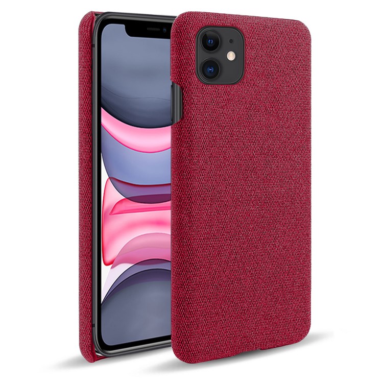 Tissu + PC Portable Housse Pour IPhone 11 6.1 Pouces - Rouge-1
