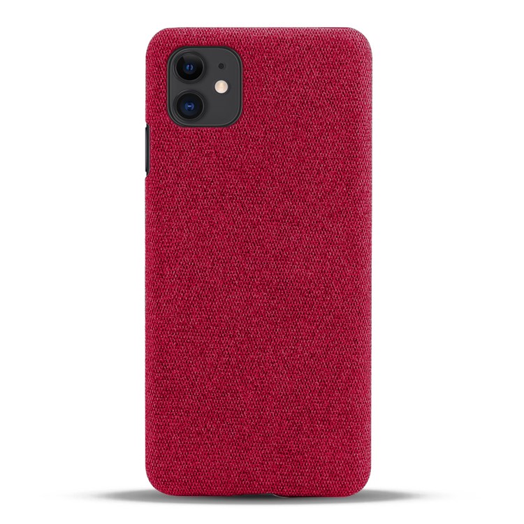 Tissu + PC Portable Housse Pour IPhone 11 6.1 Pouces - Rouge-3