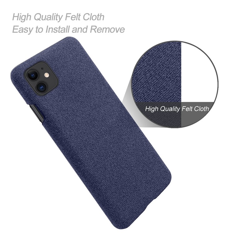 PC Caixa Do Telefone Móvel Pano + Cobertura Para Iphone 11 6,1 Polegadas - Azul-4