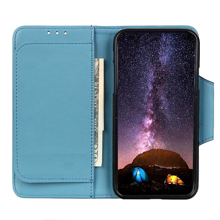 Multiple Card Slots Stand Leather Wallet Phone Case for iPhone 11 6.1-inch - Baby Blue-6