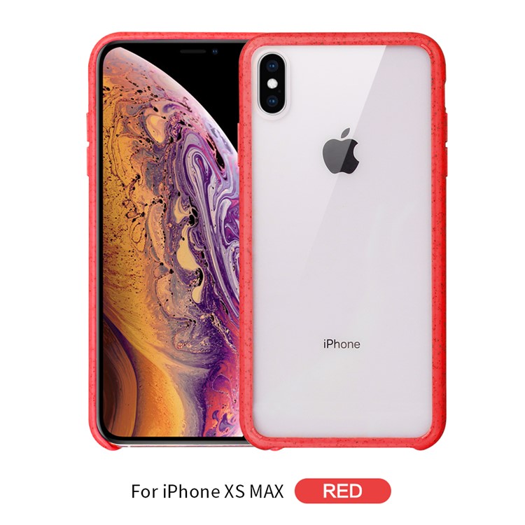 

Degradable Wheat Straw Frame + Acrylic Back Cover for iPhone XS Max 6.5 inch - Red, iPhone XS Max 6.5 inch