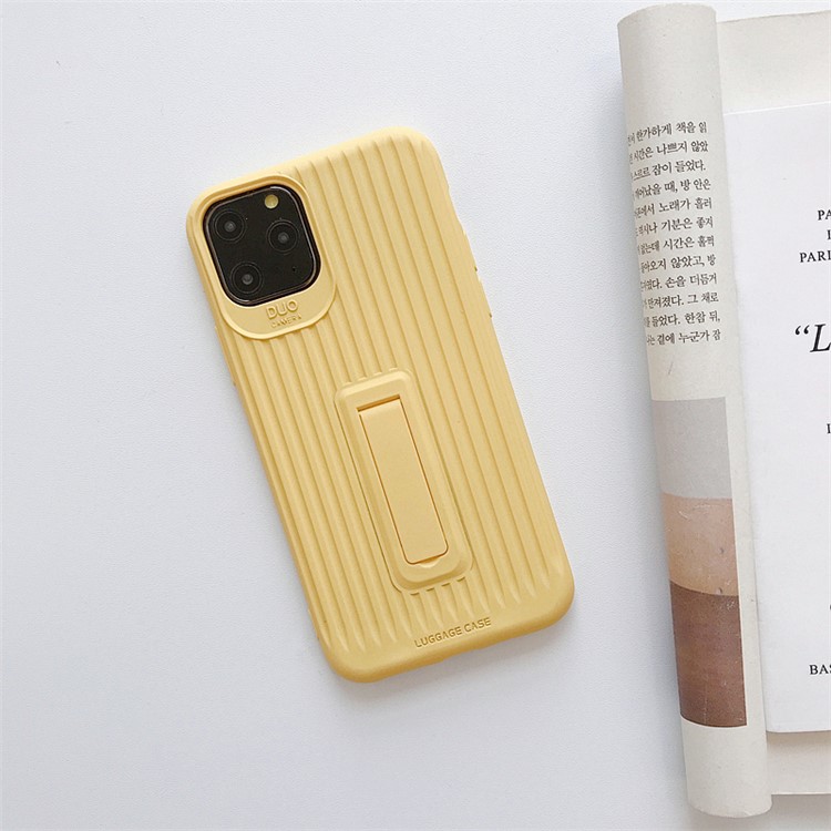 

For Apple iPhone 11 Pro 5.8 inch Suitcase Outlook TPU + PC Phone Cover with Kickstand - Dark Yellow, iPhone 11 Pro 5.8 inch