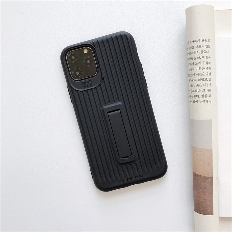 

For Apple iPhone 11 Pro 5.8 inch Suitcase Outlook TPU + PC Phone Cover with Kickstand - Black, iPhone 11 Pro 5.8 inch