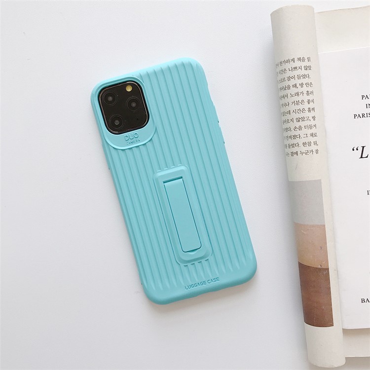 

For Apple iPhone 11 Pro Max 6.5 inch Suitcase Outlook Kickstand Phone Cover - Blue, iPhone 11 Pro Max 6.5 inch
