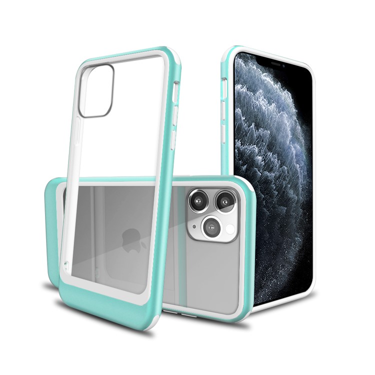 Two-tone Shockproof PC Clear Phone Cover for Apple iPhone 11 Pro 5.8 inch - Green/White-1