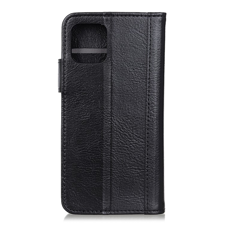 Single Brass Button Litchi Skin Leather Phone Shell for iPhone 11 6.1 inch (2019) - Black-3