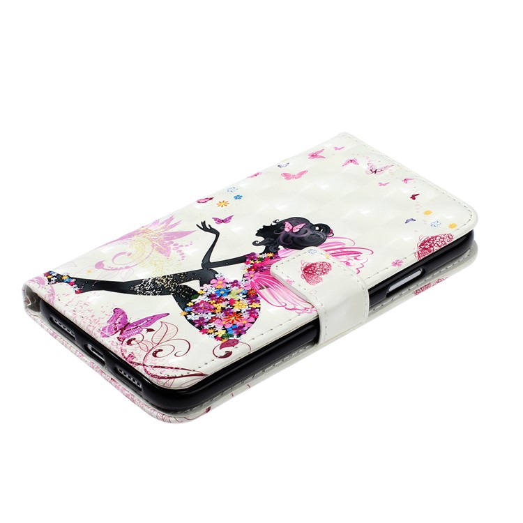 Pattern Printing Light Spot Decor Stand Wallet Leather Phone Cover for iPhone 11 6.1 inch (2019) - Beautiful Girl-4