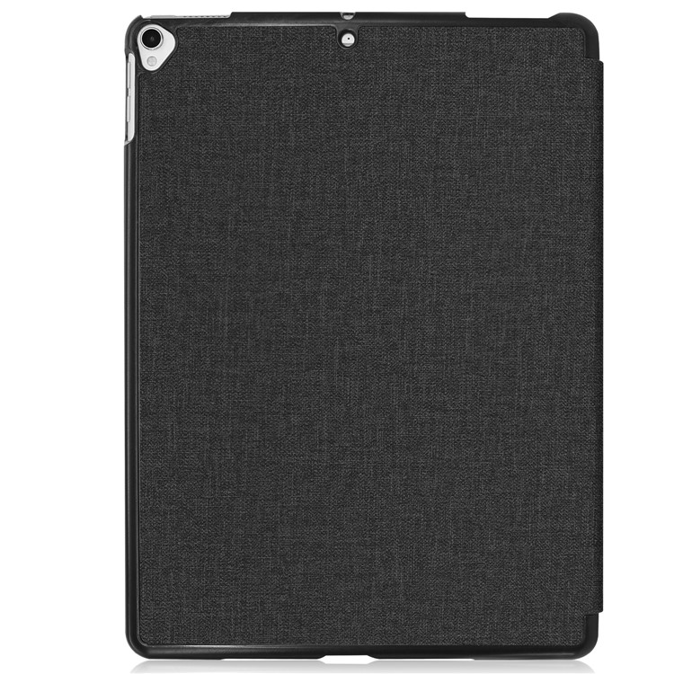 Jeans en Tissu Texture Stand de Tablette en Cuir PU Avec Fente de Stylo Pour Ipad 10.2 (2021) / (2020) / (2019) - le Noir