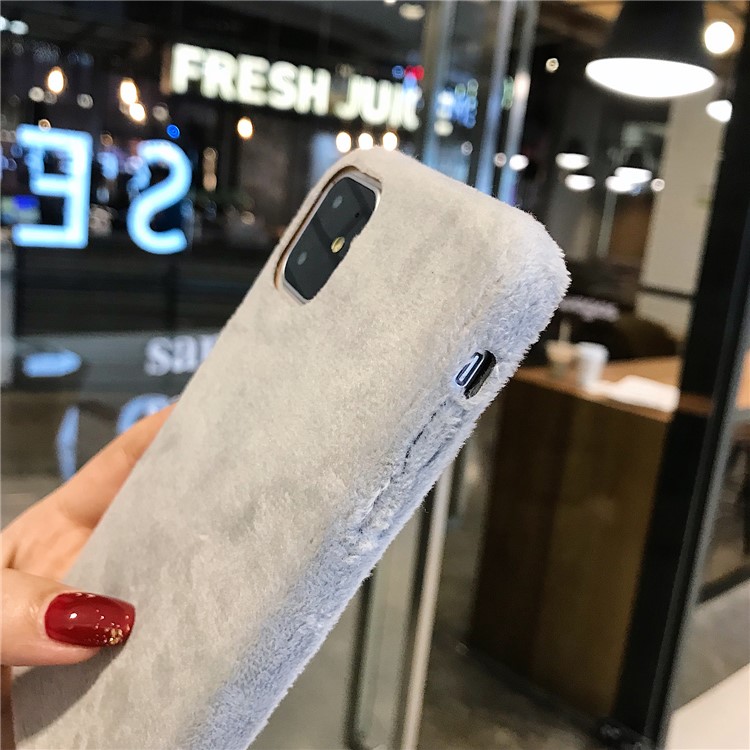 Plush Coated TPU Phone Case for iPhone 11 6.1 inch (2019) - Grey-4