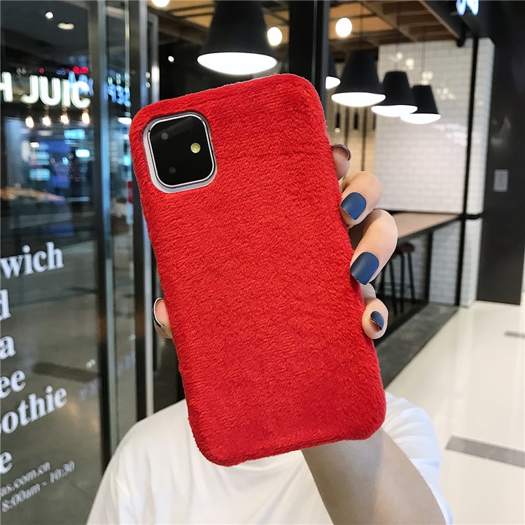 

Plush Coated TPU Phone Case for iPhone 11 6.1 inch (2019) - Red, iPhone 11 6.1 inch