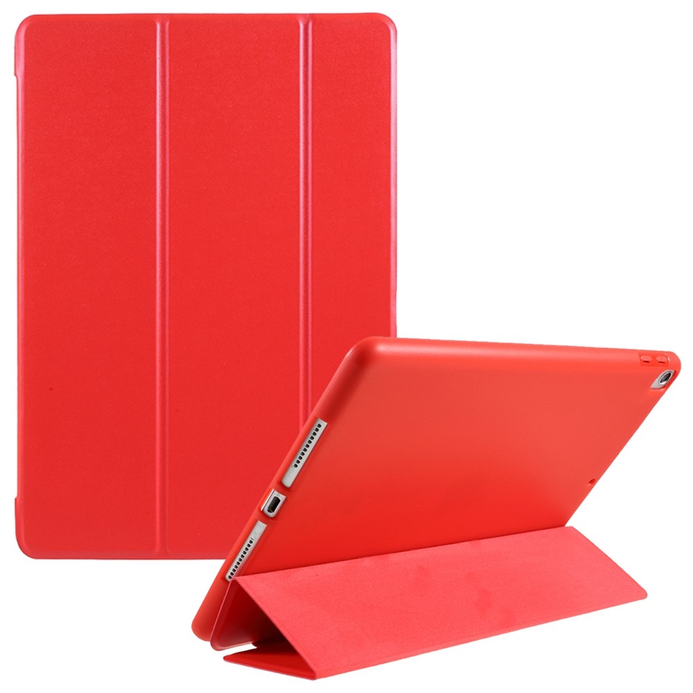 Tri-fold Leather Stand Tablet Case Cover Shell Heat-Dissipate Honeycomb Inner for iPad 10.2 (2021)/(2020)/(2019) - Red