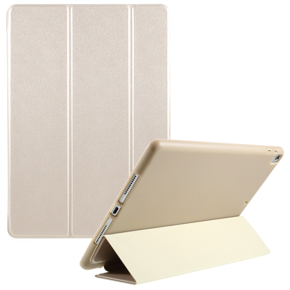 Tri-fold Leather Stand Tablet Case Cover Shell Heat-Dissipate Honeycomb Inner for iPad 10.2 (2021)/(2020)/(2019) - Gold
