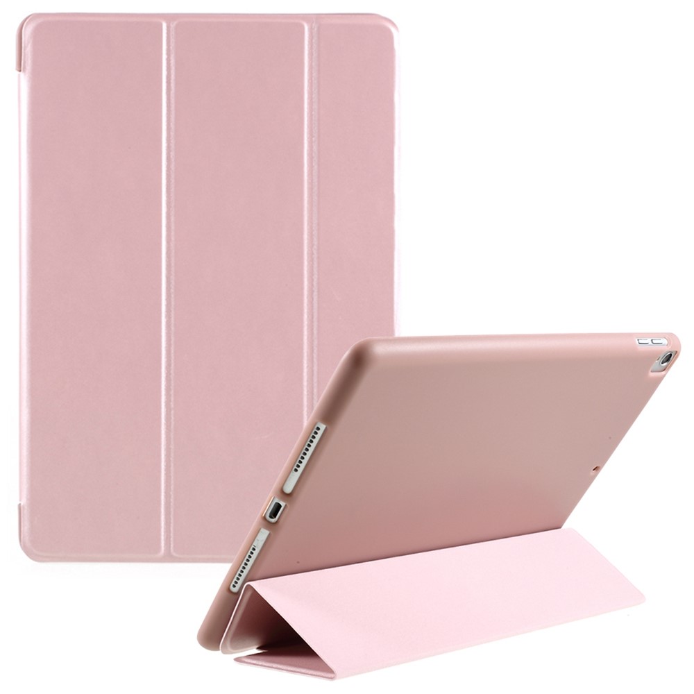 Tri-fold Leather Stand Tablet Case Cover Shell Heat-Dissipate Honeycomb Inner for iPad 10.2 (2021)/(2020)/(2019) - Rose Gold