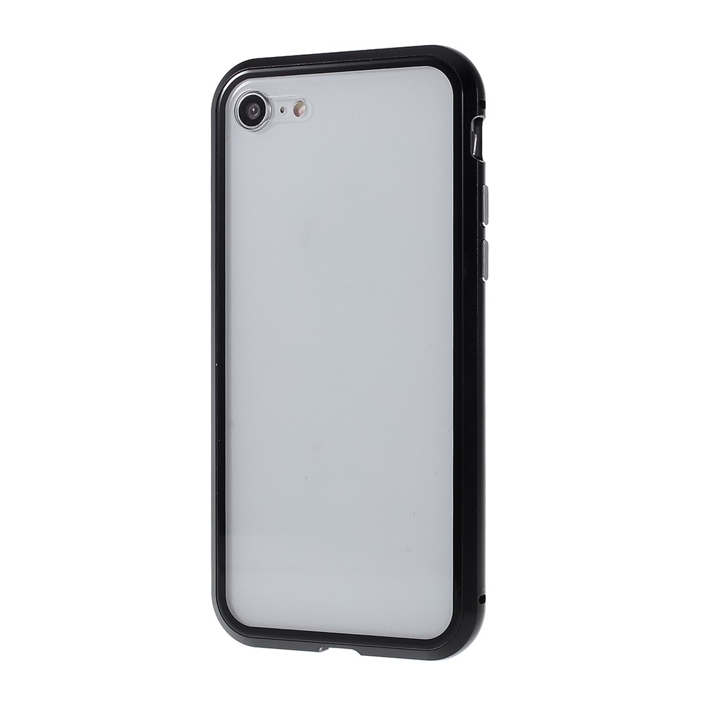 Full Covering Magnetic Metal Frame + Tempered Glass Touch Screen Cell Casing for iPhone 8/7 4.7 inch - Black-4