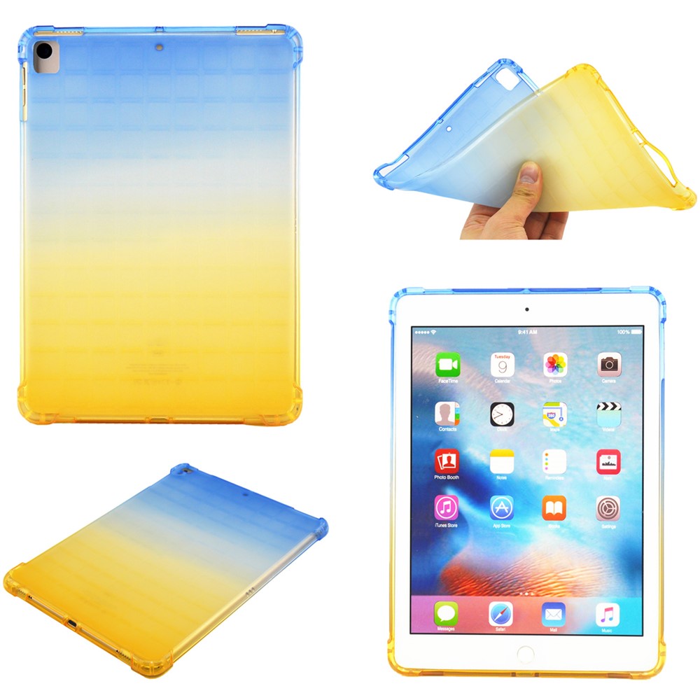 Colorful Air Cushion TPU Cover Case for Apple iPad 10.2 (2020) (2019)/Pro 10.5-inch (2017)/Air 10.5 inch (2019) - Blue/Yellow-1