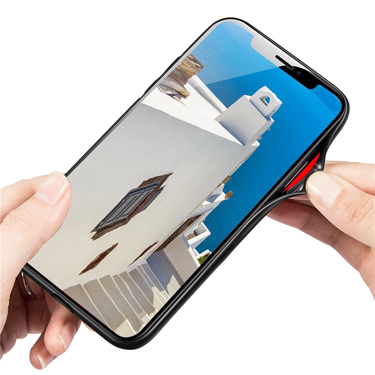 NXE Glimmer Series Pattern Printing Tempered Glass + TPU Phone Case for iPhone 11 6.1 inch - Blue/Gold-5