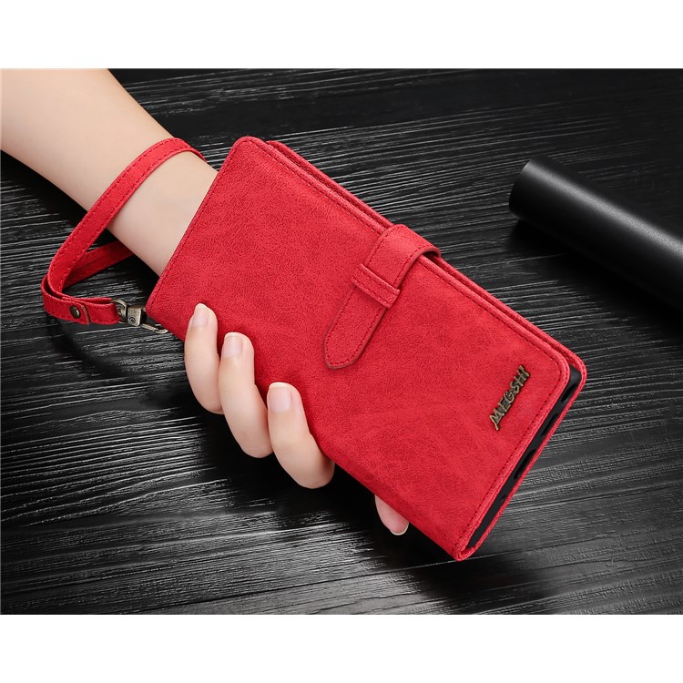 MEGSHI PC + PU Cuir + Porte-monnaie TPU Cas De Secousse De Téléphone D'affaires Pour IPhone 8/7 4,7 Pouces - Rouge-7