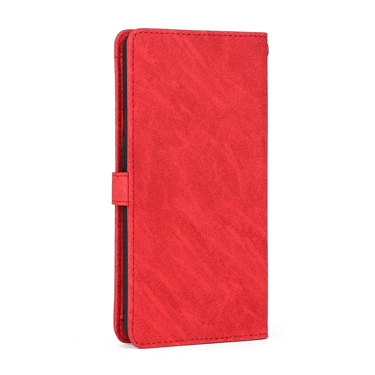 MEGSHI PC+ PU Leather + TPU Wallet Flip Business Phone Cover for iPhone XS/X 5.8 inch - Red-5