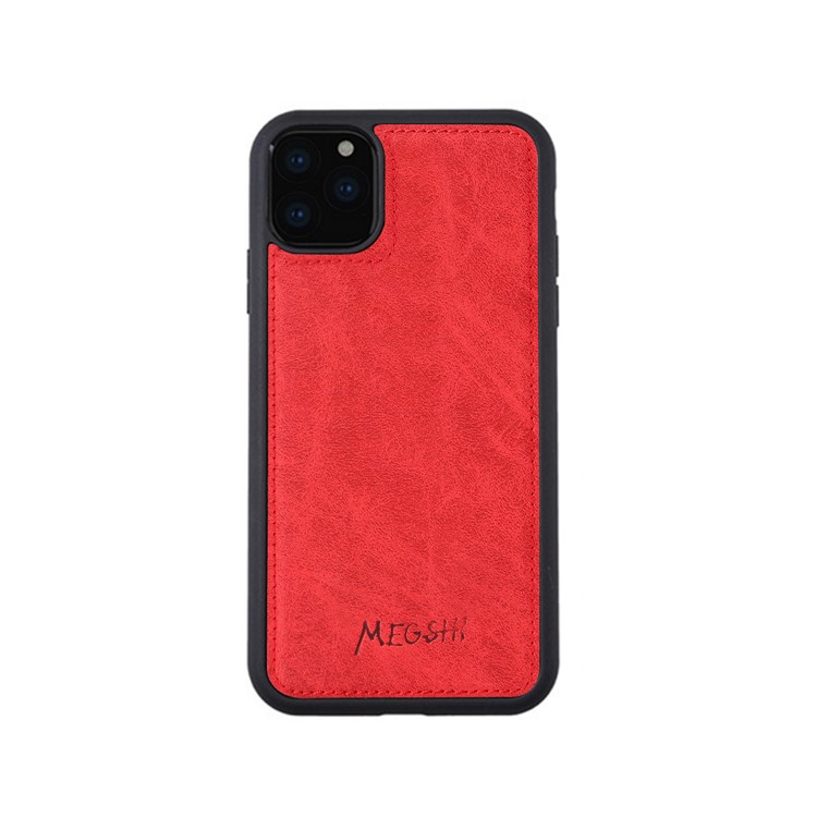 MEGSHI PC+ PU Leather + TPU Wallet Flip Business Case with Strap for iPhone 11 Pro Max 6.5 inch (2019) - Red-4