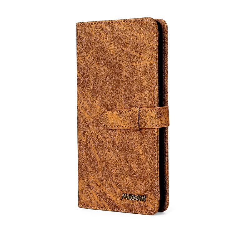 Caja Del Teléfono De Los Hombres De Negocios Cartera De Cuero Para Apple IPhone MEGSHI 11 6.1 Pulgadas - Marrón-1