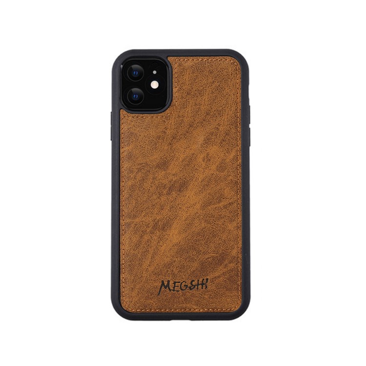Caja Del Teléfono De Los Hombres De Negocios Cartera De Cuero Para Apple IPhone MEGSHI 11 6.1 Pulgadas - Marrón-2