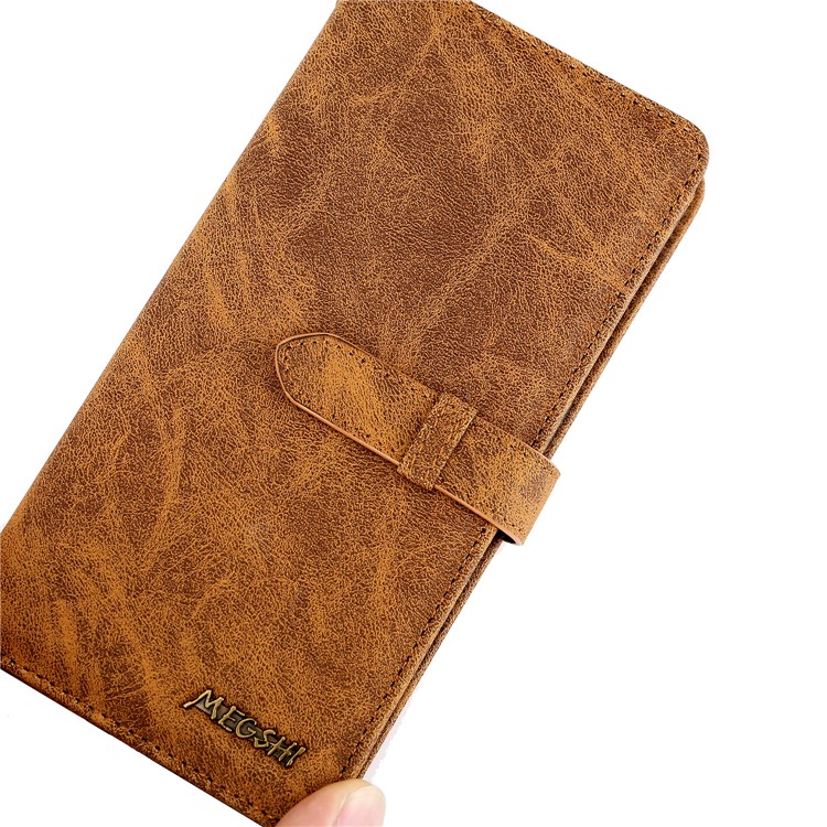 Caja Del Teléfono De Los Hombres De Negocios Cartera De Cuero Para Apple IPhone MEGSHI 11 6.1 Pulgadas - Marrón-7