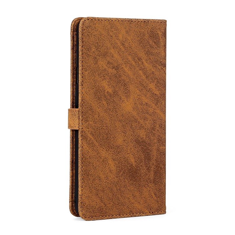 Caja Del Teléfono De Los Hombres De Negocios Cartera De Cuero Para Apple IPhone MEGSHI 11 6.1 Pulgadas - Marrón-8
