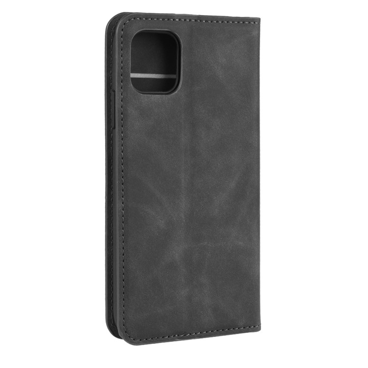 Auto-absorbed Skin-touch Leather Wallet Stand Shell for iPhone 11 Pro 5.8 inch - Black-7