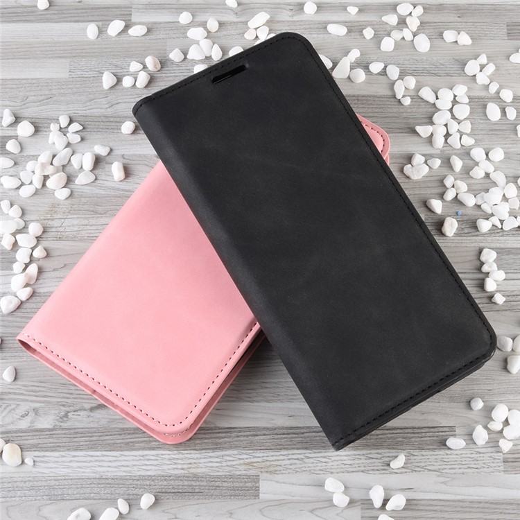 Auto-absorbed Skin-touch Leather Wallet Stand Shell for iPhone 11 Pro 5.8 inch - Black-9