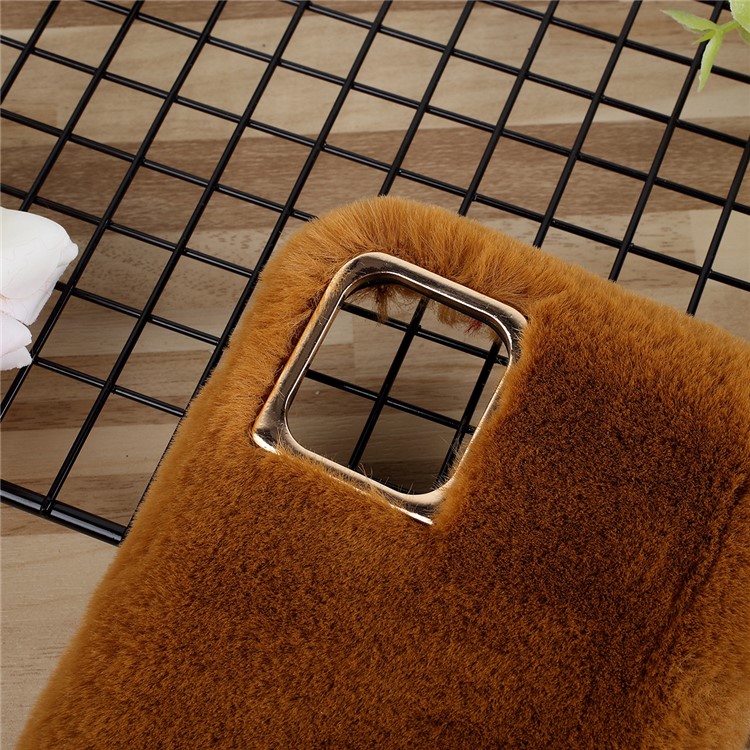 Soft Fur Coated TPU Phone Case for iPhone 11 6.1 inch - Coffee-2