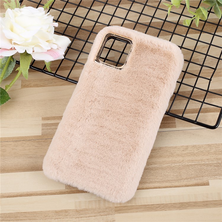 Soft Fur Coated TPU Phone Case Shell for iPhone 11 Pro Max 6.5-inch - Khaki-1
