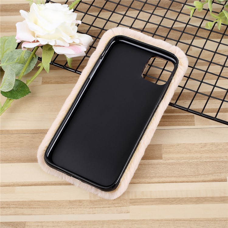Soft Fur Coated TPU Phone Case Shell for iPhone 11 Pro Max 6.5-inch - Khaki-4