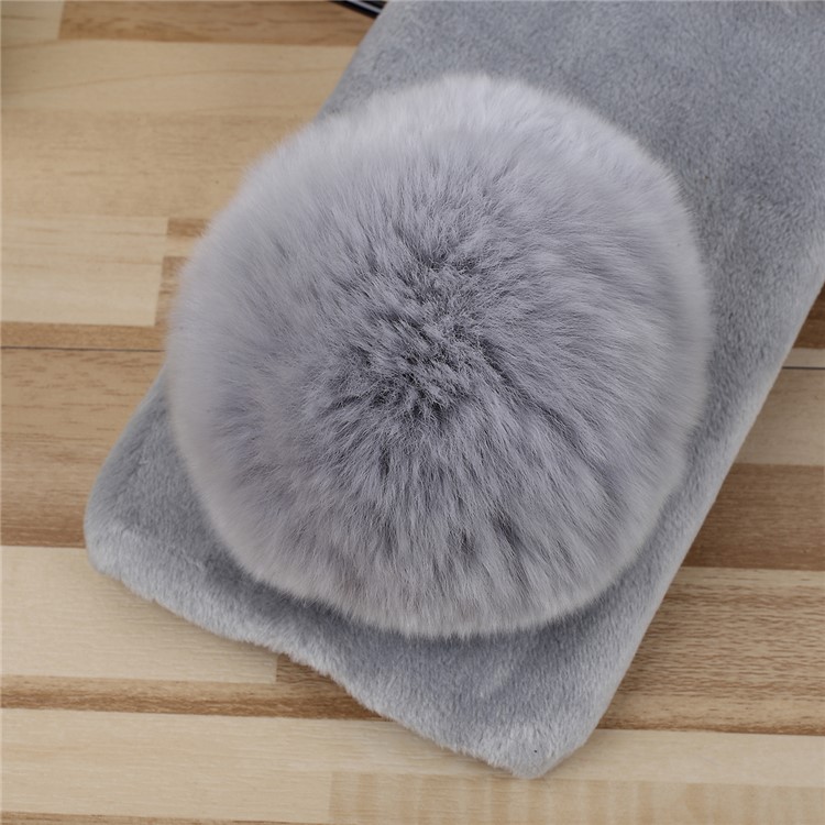 Rabbit Furry PC Back Casing for iPhone 11 6.1 inch - Grey-3