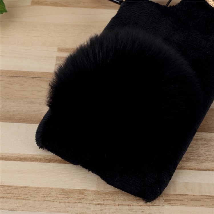 Rabbit Furry PC Back Casing for iPhone 11 6.1 inch - Black-3