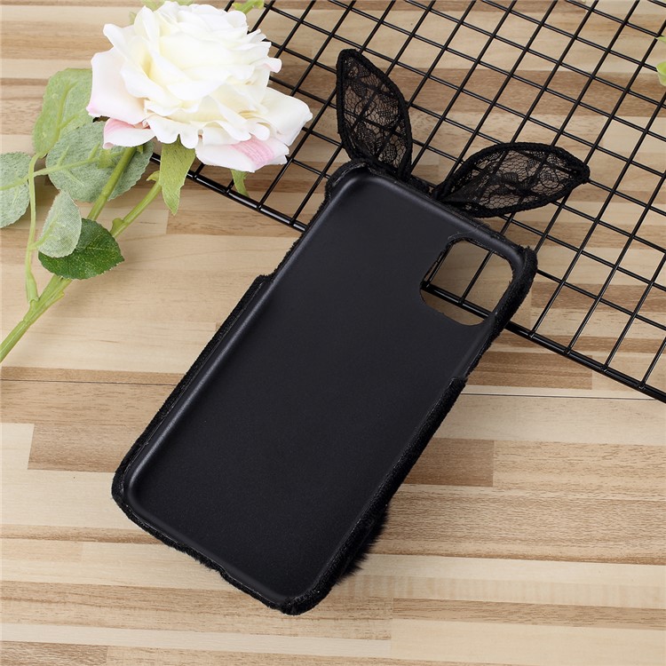 Rabbit Furry PC Back Casing for iPhone 11 6.1 inch - Black-4