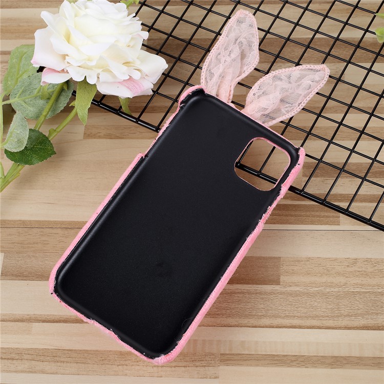 For iPhone 11 Pro Max 6.5 inch Rabbit Furry PC Mobile Cover with Rhinestone Decor - Pink-4