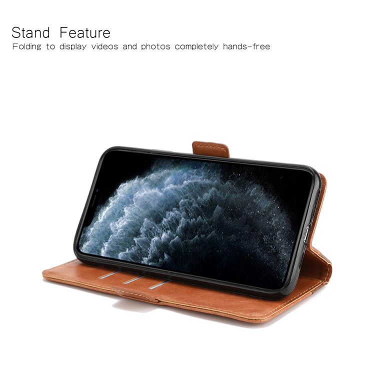 Stitching Wallet Leather Stand Case for iPhone 11 Pro Max 6.5 inch - Coffee / Brown-3
