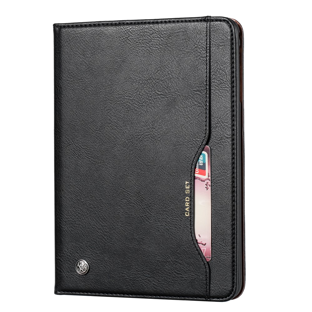 Auto-absorbed PU Leather Wallet Stand Tablet Case with Pen Slot for iPad 10.2 (2019) - Black-2