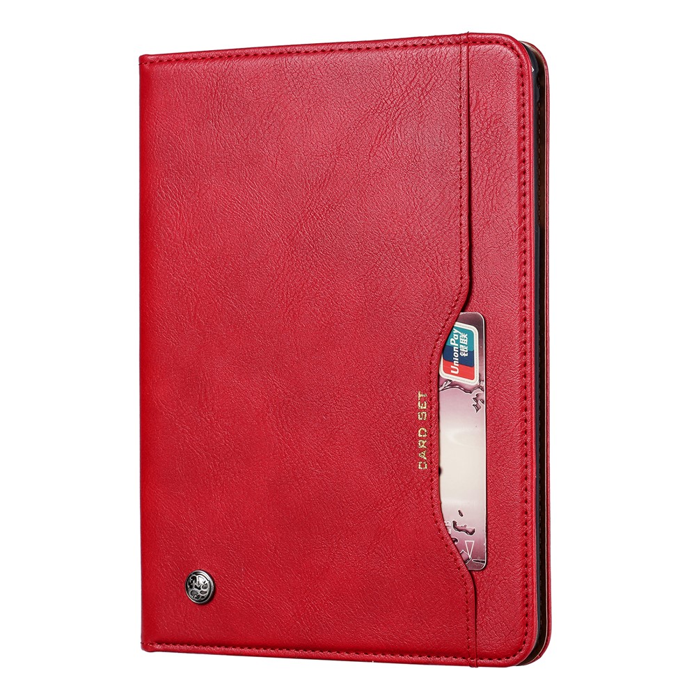 Auto-absorbed PU Leather Wallet Stand Tablet Case with Pen Slot for iPad 10.2 (2021)/(2020)/(2019) - Red-2