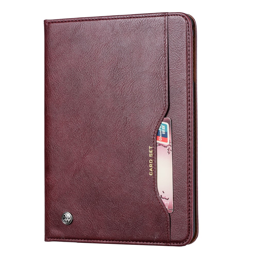 Auto-absorbed PU Leather Wallet Stand Tablet Case with Pen Slot for iPad 10.2 (2019) - Wine Red-2